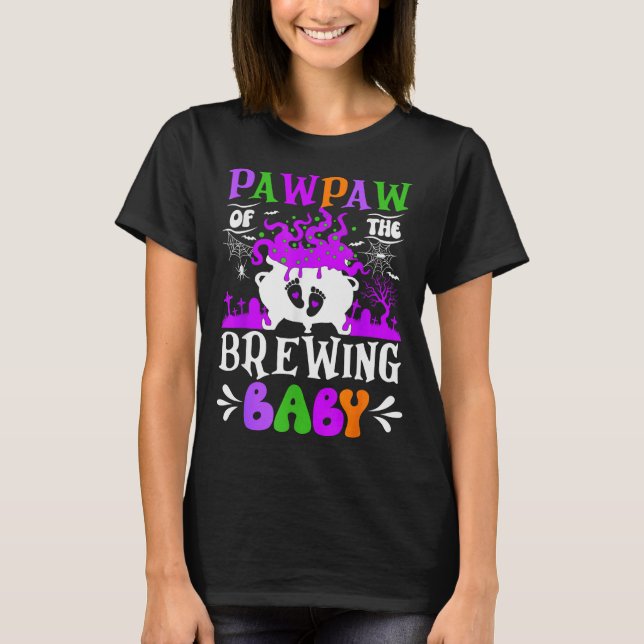 Pawpaw Of The Brewing Baby Grandpa To Be Halloween T-Shirt (Front)