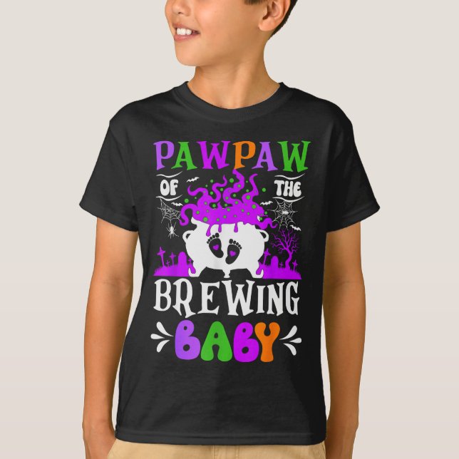 Pawpaw Of The Brewing Baby Grandpa To Be Halloween T-Shirt (Front)