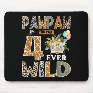 Pawpaw Of The Four Ever Wild Safari 4th Birthday B Mouse Mat