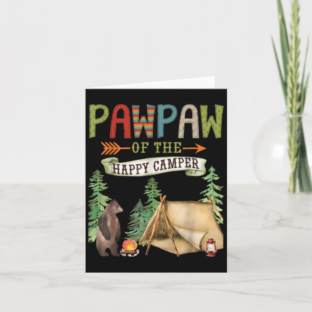 Pawpaw Of The Happy Camper First Birthday Camng  Card (Front)