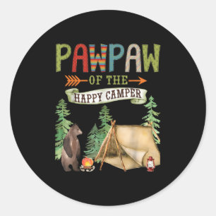 Pawpaw Of The Happy Camper First Birthday Camng Classic Round Sticker