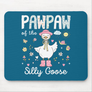 Pawpaw of the silly goose 1st birthday girl family mouse mat