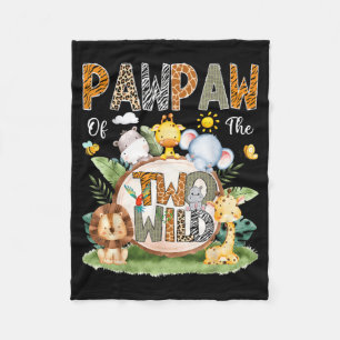Pawpaw of The Two Wild 2nd Birthday Boy le Safari Fleece Blanket