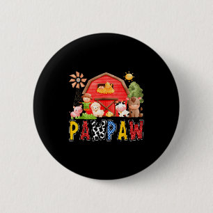 Pawpaw Red Farm Cow Birthday Boy Matching Family P 6 Cm Round Badge
