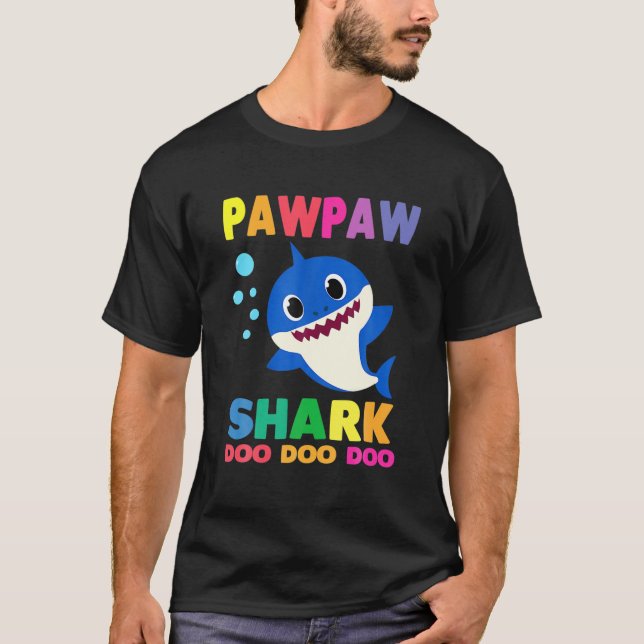 Pawpaw Shark Gift Cute Baby Shark Family Matching T-Shirt (Front)