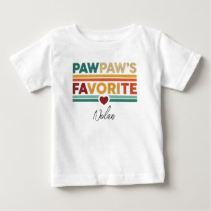Pawpaw's Favorite Retro Simple Modern Script Name Baby T-Shirt