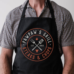 Pawpaw's Grill Personalised Year Established Apron