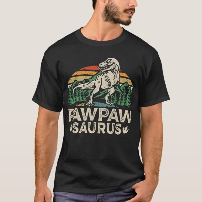 Pawpawsaurus Dinosaur Grandpa Saurus Father's Day  T-Shirt (Front)