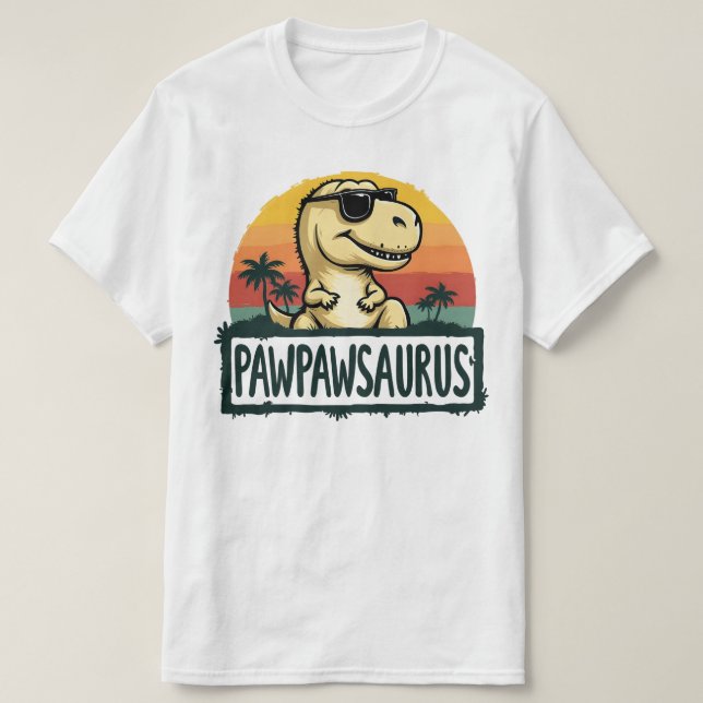 Pawpawsaurus Dinosaur Grandpa Saurus Father's Day T-Shirt (Design Front)