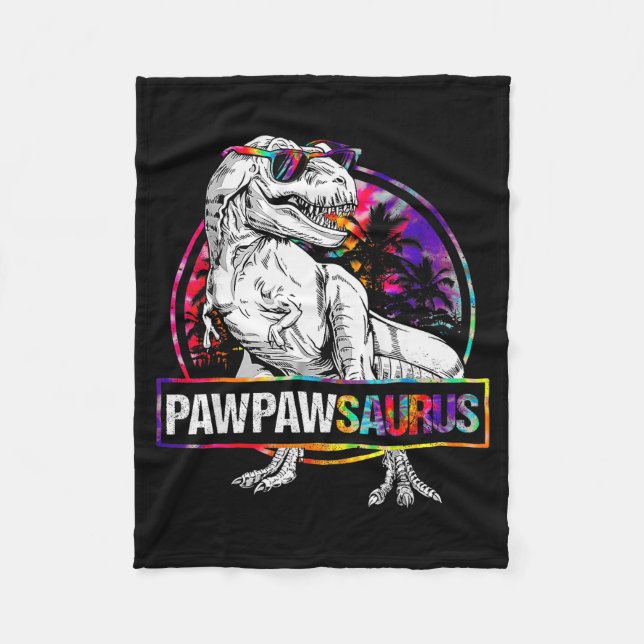 Pawpawsaurus Dinosaur Pawpaw Saurus Family Matchin Fleece Blanket (Front)