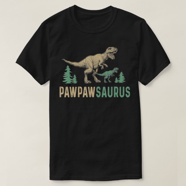 Pawpawsaurus Dinosaurs Vintage Retro Fathers T-Shirt (Design Front)