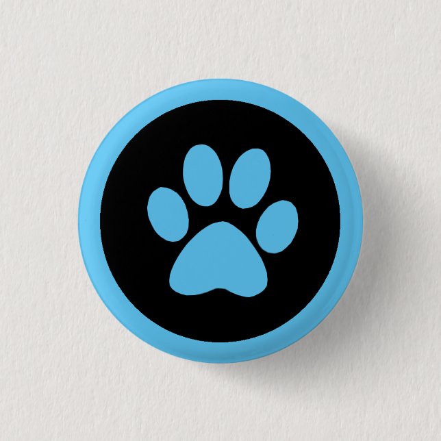Pawprint Button in Blue and Black (Front)