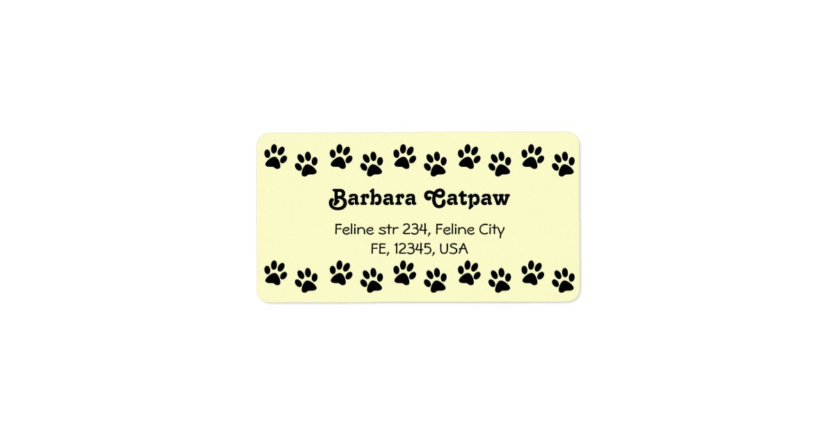Pawprint custom address lables Paw print Label Zazzle