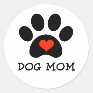 Pawprint Dog Mum Classic Round Sticker