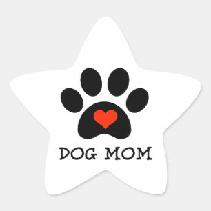 Pawprint Dog Mum Star Sticker