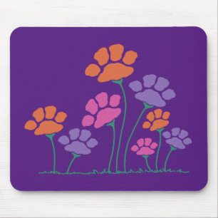 Pawprint Flower Garden Mouse Mat