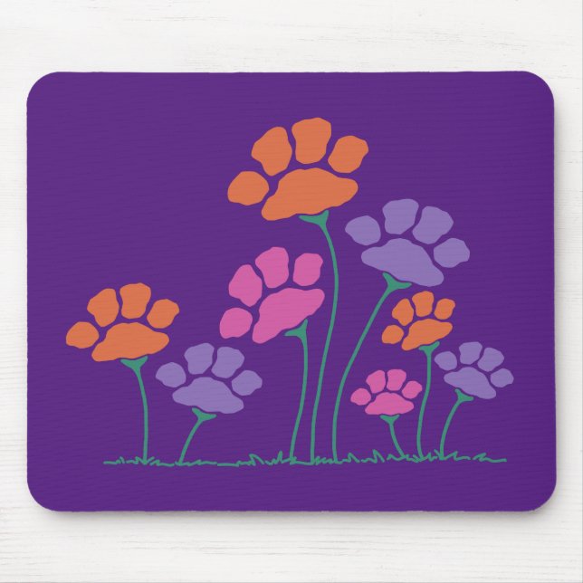 Pawprint Flower Garden Mouse Mat (Front)