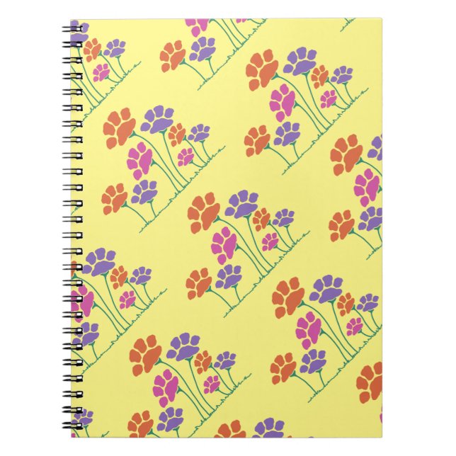 Pawprint Flower Garden Notebook (Front)
