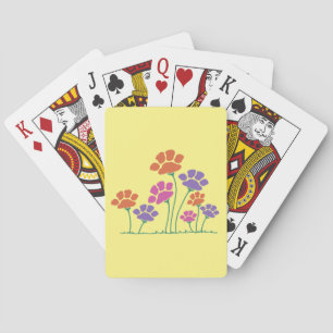 Pawprint Flower Garden Playing Cards
