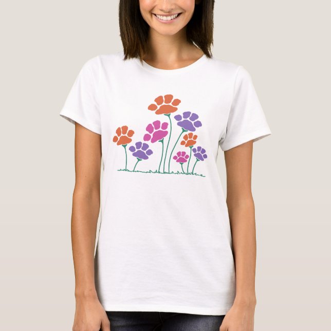 Pawprint Flower Garden T-Shirt (Front)