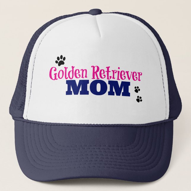 Pawprint Golden Retriever Mum Trucker Hat (Front)