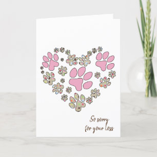 Pawprint Heart for Pet Loss  Card