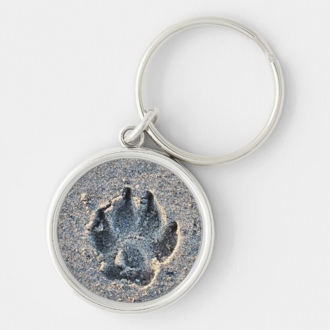 PAWPRINT IN THE SAND    KEY RING (Front)