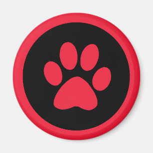 Pawprint Magnet in Red and Black