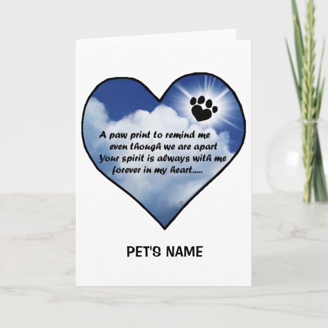 Pawprint Memorial Poem Card (Front)