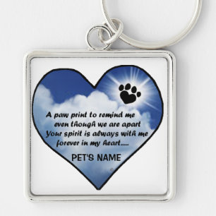 Pawprint Memorial Poem Key Ring