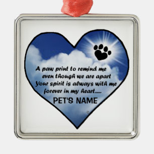 Pawprint Memorial Poem Metal Tree Decoration