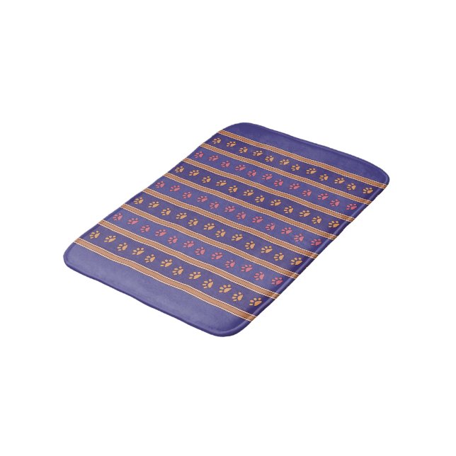 Pawprint Pattern Bath Mat (Angled)