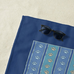 Pawprint Pattern Beach Towel