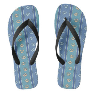 Pawprint Pattern Flip Flops
