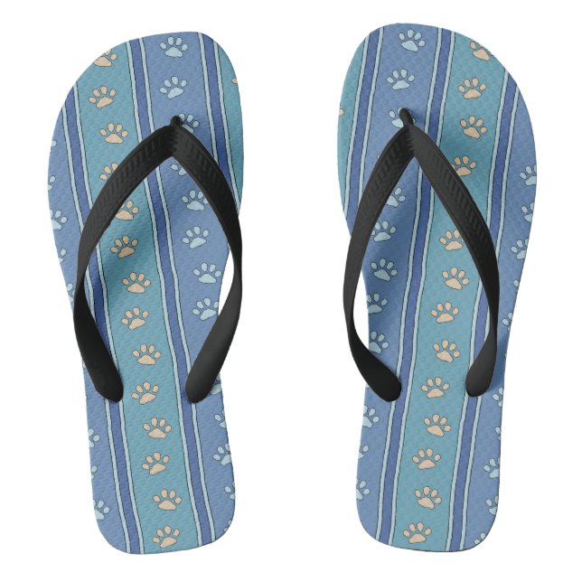 Pawprint Pattern Flip Flops (Footbed)