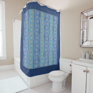 Pawprint Pattern Shower Curtain