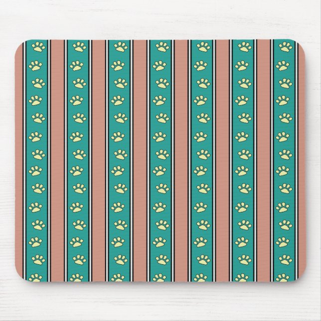 Pawprint Stripes Mouse Mat (Front)