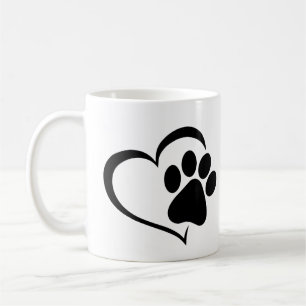 PawPrint with Heart Design Coffee Mug