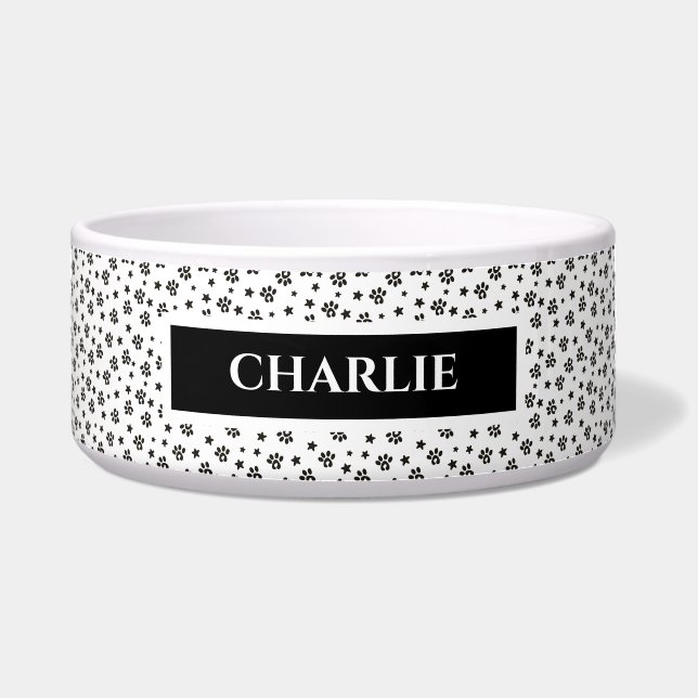 Pawprints and Stardust Dog Bowl (Front)