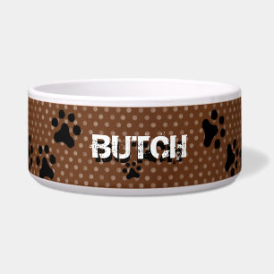 Pawprints Dog's Bowl (brown)