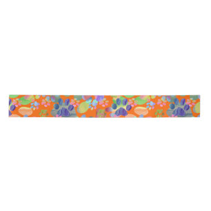 Pawprints Everywhere Satin Ribbon