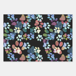 Pawprints Everywhere Wrapping Paper Sheet