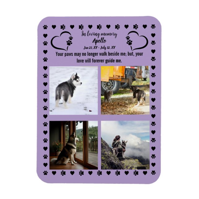 Pawprints of Love Photo Magnet (Vertical)