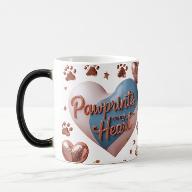 Pawprints on My Heart – Colour Changing Mug (11 oz (Left)