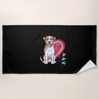 Pawprints on My Heart Dog Beach Towel