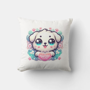 Pawprints on My Heart, Forever Kawaii Puppy Cushion