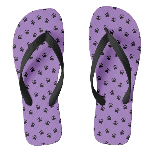 Pawprints Purple (4) Flip Flops (Footbed)