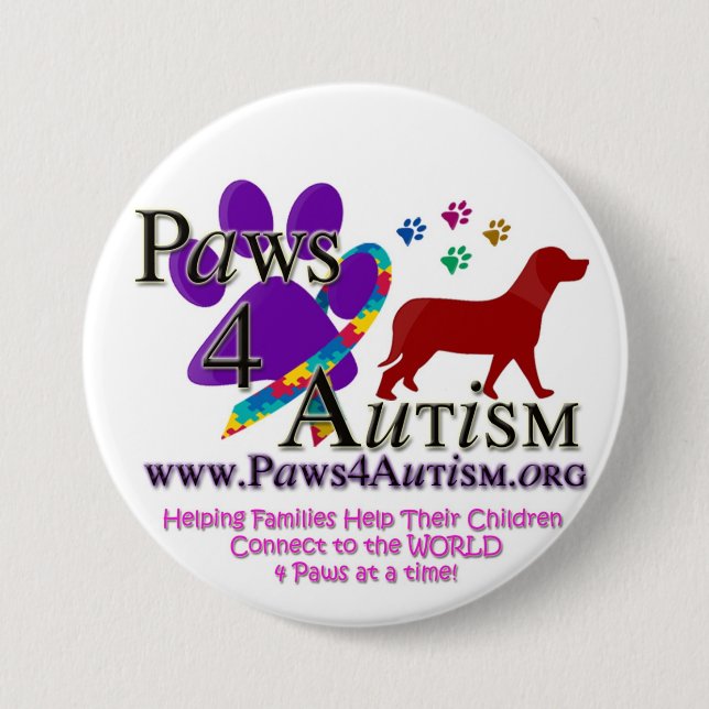 Paws 4 Autsim 7.5 Cm Round Badge (Front)