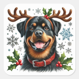 Paws and Antlers Holiday Fun! Square Sticker