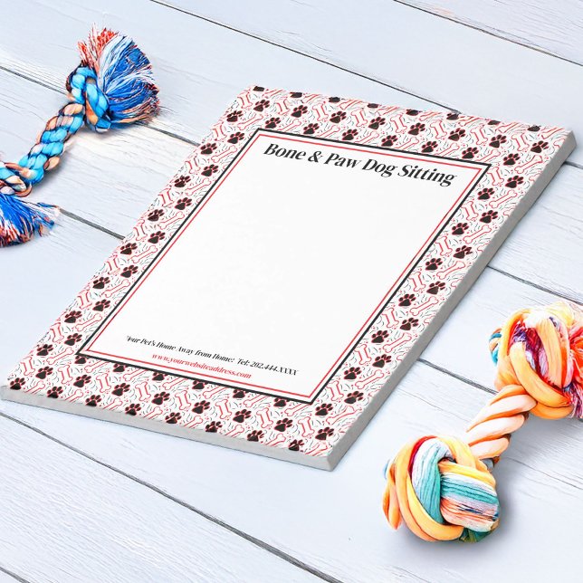 Paws and Bones Dog Sitter Dog Groomer Notepad (Creator Uploaded)